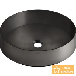 Νιπτήρας ελευθέρας τοποθέτησης 40x40x12,5 από inox χωρίς οπή  χωρίς υπερχείλιση Black Metal Brushed PVD, χρώμα: Μαύρο επιφάνεια: Βουρτσισμένη Ελευθέρας τοποθέτησης