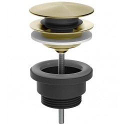 Waste Valve Without overflow material: Brass surface: Brushed, color: Gold Waste overflows