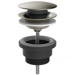 Βαλβίδα Stop & Go, συνεχούς ροής, 10-65mm Steel Brushed χωρίς υπερχείλιση από ορείχαλκο επιφάνεια: Βουρτσισμένη, χρώμα: Χρωμέ Βαλβίδες