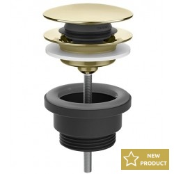 Waste Valve Stop & Go Without overflow material: Brass surface: Glossy, color: Gold Waste overflows