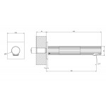 Spout (Nozzle) 18cm Wall-mounted material: Brass, color: Chrome surface: Brushed Bath spouts