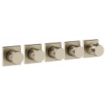Shower tap Wall-mounted external part 4 way 5 holes material: Brass thermostatic with separate exits without hand shower, hose and holder Finox Brushed Nickel, color: Chrome surface: Brushed Wall-mounted - external part