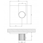 Shower tap Wall-mounted external part 1 way material: Brass thermostatic With plate without hand shower, hose and holder, color: Chrome surface: Brushed