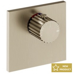 Shower tap Wall-mounted external part 1 way material: Brass thermostatic With plate without hand shower, hose and holder, color: Chrome surface: Brushed Wall-mounted - external part