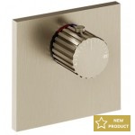 Shower tap Wall-mounted external part 1 way material: Brass thermostatic With plate without hand shower, hose and holder, color: Chrome surface: Brushed