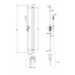 Shower slider rail 90cm material: Brass 1,50m with hand shower, hose & outlet elbow, color: Chrome surface: Brushed Shower slider rails Shower slider rail 90cm material: Brass 1,50m with hand shower, hose & outlet elbow, color: Chrome surface: Brushed Shower slider rails