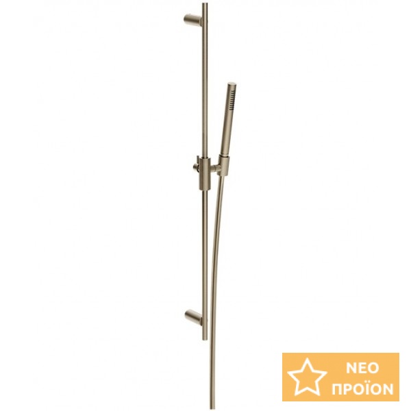 Βέργα ντους 90cm από ορείχαλκο 1,50m Finox Brushed Nickel με τηλέφωνο & σπιράλ, χρώμα: Χρωμέ επιφάνεια: Βουρτσισμένη Βέργες ντους