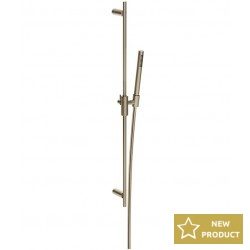 Shower slider rail 90cm material: Brass 1,50m with hand shower & hose, color: Chrome surface: Brushed Shower slider rails