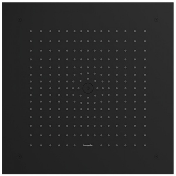 Shower head Ceiling-mounted 40x40 material: Brass, style: 1 spray 400/400 Ecosmart, color: Black surface: Matt Overhead showers