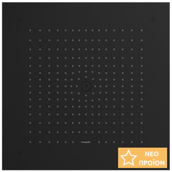 Κεφαλή ντους οροφής 40x40 από ορείχαλκο 1 ροής 400/400 Ecosmart, χρώμα: Μαύρο επιφάνεια: Ματ Κεφαλές ντους