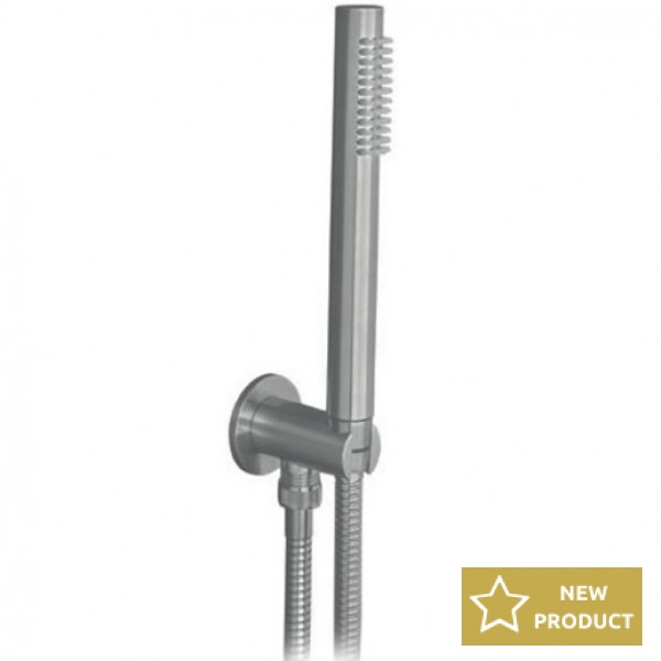 Shower head W/ hose, holder and outlet elbow 1 jet, color: Chrome surface: Brushed Hand showers