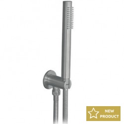 Shower head W/ hose and holder 1 jet, color: Chrome surface: Brushed Hand showers