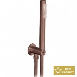 Shower head W/ hose and holder 1 jet, color: Pink Gold surface: Glossy Hand showers