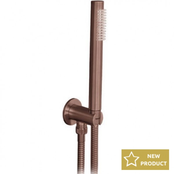 Shower head W/ hose, holder and outlet elbow 1 jet, color: Pink Gold surface: Glossy Hand showers