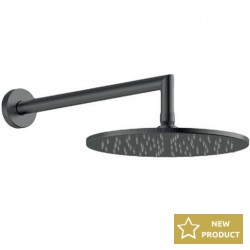 Shower head Wall-mounted 25x25 material: Brass, style: 1 spray, color: Black surface: Brushed Overhead showers