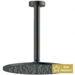 Shower head Ceiling-mounted 25x25 material: Brass, style: 1 spray, color: Black surface: Brushed Overhead showers