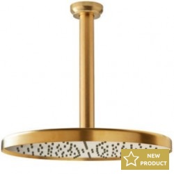 Shower head Ceiling-mounted 30x30 material: Brass, style: 1 spray, color: Gold surface: Brushed Overhead showers