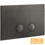 Πλακέτα εντοιχιζόμενου καζανακίου για καζανάκια Sigma 8 & 12, Black Metal Brushed PVD από ορείχαλκο διπλής ενέργειας μηχανικά, χρώμα: Μαύρο επιφάνεια: Βουρτσισμένη Πλακέτες