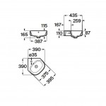 Washbasin Wall-mounted 40x44 With 1 bowl With hole in the middle With overflow material: Porcelain, color: White surface: Glossy Wall-mounted
