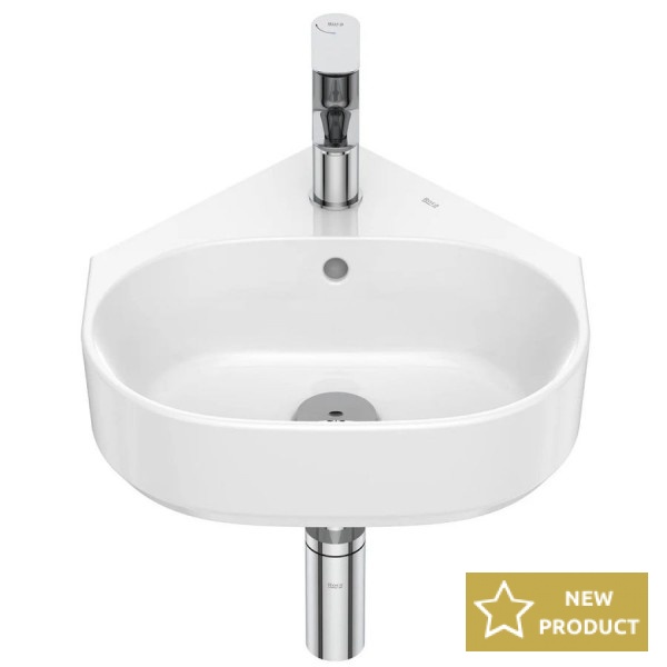 Washbasin Wall-mounted 40x44 With 1 bowl With hole in the middle With overflow material: Porcelain, color: White surface: Glossy Wall-mounted