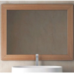 Bathroom mirror, shape: Rectangle 90x80 material: Wood composite Noce, color: Cherry wood Mirrors