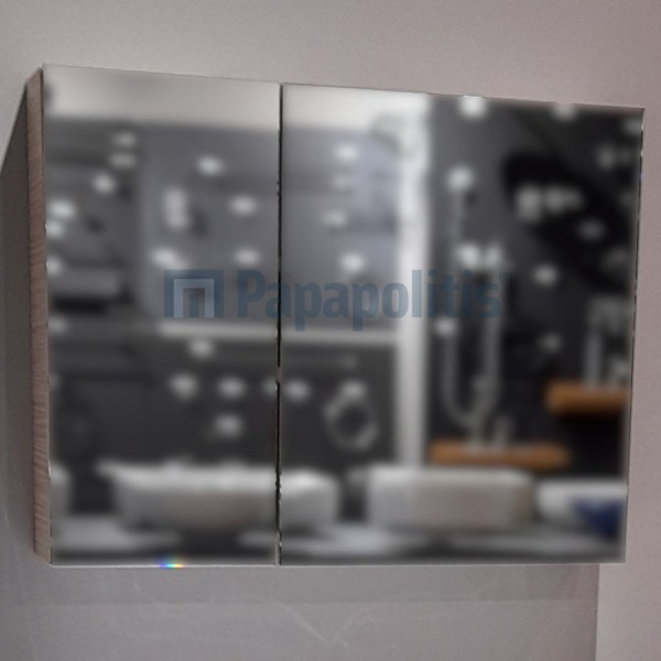 Καθρέπτης, σχήμα: Ορθογώνιο 70x55x14 από ξύλο συνθετικό με ντουλάπι, rovere, χρώμα: Ξύλο Δρυς Καθρέπτες μπάνιου