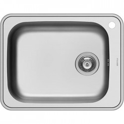 Νεροχύτης ανοξείδωτος 61x48 από inox επιφάνεια: Σαγρέ - Ανάγλυφη χωρίς πάγκο ένθετος 1 γούρνα 1Β, χρώμα: Χρωμέ Ανοξείδωτοι