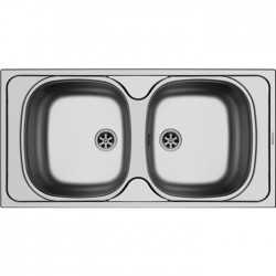 Sink Stainless (Steel) 86x43,5 material: Inox surface: Satin free nested 2 cabinet E33/33, color: Chrome Stainless steel