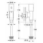 Flush valve for urinal electronic infrared, color: Chrome Flush valve systems Flush valve for urinal electronic infrared, color: Chrome Flush valve systems