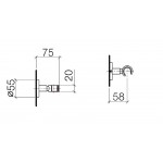 Shower holder Fixed material: Brass, color: Chrome surface: Glossy Shower holders