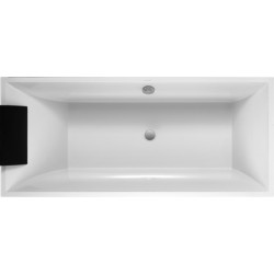 Bathtub Rectangular 180x80 material: Quaryl, color: White no grab bars surface: Glossy