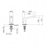 Spout (Nozzle) 18,5cm Deck-mounted material: Brass, color: Chrome surface: Glossy Bath spouts