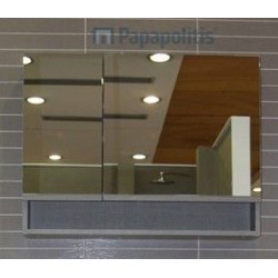 Bathroom mirror, shape: Rectangle 90x47 material: Wood composite & cabinet, color: Wood Grey Mirrors