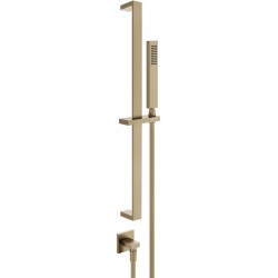 Shower slider rail 60cm material: Brass Finox Brushed Nickel with hand shower & hose, color: Chrome surface: Brushed Shower slider rails