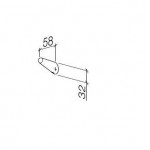 Hook Flat wall mounted material: Inox single, color: Chrome surface: Glossy Hooks