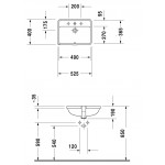 Νιπτήρας υποκαθήμενος 49x36,5 από πορσελάνη (52,5x40) χωρίς υπερχείλιση, χρώμα: Λευκό επιφάνεια: Γυαλιστερή Υποκαθήμενοι