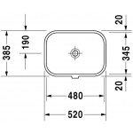 Washbasin Under counter 48x34,5 material: Porcelain (52x38,5) Without overflow, color: White surface: Glossy Under counter Washbasin Under counter 48x34,5 material: Porcelain (52x38,5) Without overflow, color: White surface: Glossy Under counter