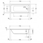 Bathtub Rectangular 170x75 material: Acrylic, color: White no grab bars surface: Glossy Rectangular Bathtub Rectangular 170x75 material: Acrylic, color: White no grab bars surface: Glossy Rectangular