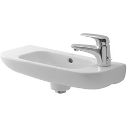Νιπτήρας επίτοιχος 50x22x12 με 1 γούρνα με οπή δεξιά χωρίς κολώνα από πορσελάνη, χρώμα: Λευκό επιφάνεια: Γυαλιστερή