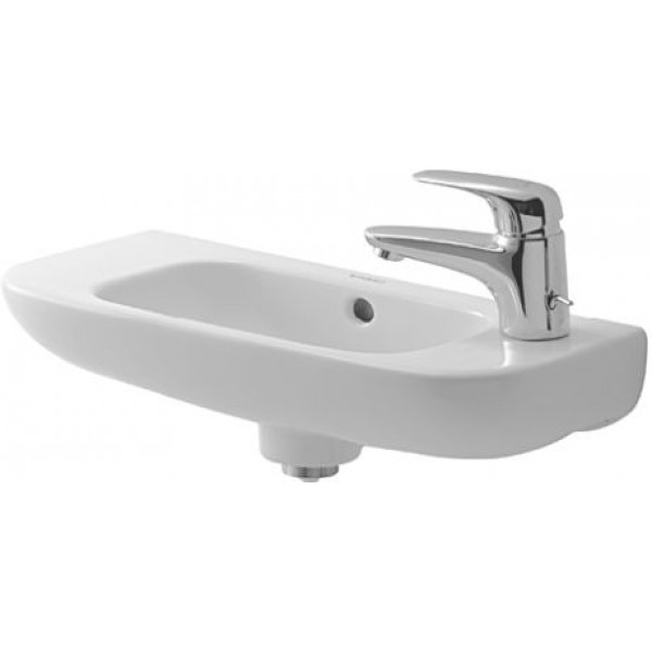 Νιπτήρας επίτοιχος 50x22x12 με 1 γούρνα με οπή δεξιά χωρίς κολώνα από πορσελάνη, χρώμα: Λευκό επιφάνεια: Γυαλιστερή Επίτοιχοι