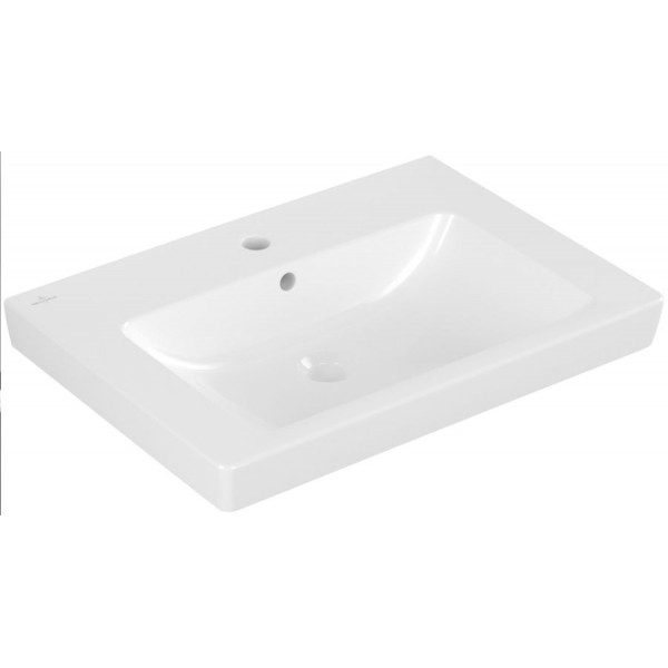 Νιπτήρας ένθετος 65x47x15 από πορσελάνη White Alpin με μία οπή με υπερχείλιση, χρώμα: Λευκό επιφάνεια: Γυαλιστερή Ένθετοι