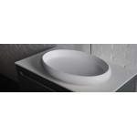 Νιπτήρας ελευθέρας τοποθέτησης 60x40x11,2 από solid surface χωρίς οπή  χωρίς υπερχείλιση, χρώμα: Λευκό επιφάνεια: Ματ Ελευθέρας τοποθέτησης