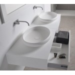 Νιπτήρας ελευθέρας τοποθέτησης 60x40x11,2 από solid surface χωρίς οπή  χωρίς υπερχείλιση, χρώμα: Λευκό επιφάνεια: Ματ Ελευθέρας τοποθέτησης