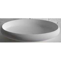 Washbasin Free standing 60x40x11,2 material: Solid Surface Without hole Without overflow waste cover not included, color: White surface: Matt Free standing