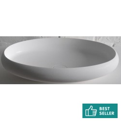 Νιπτήρας ελευθέρας τοποθέτησης 60x40x11,2 από solid surface χωρίς οπή  χωρίς υπερχείλιση, χρώμα: Λευκό επιφάνεια: Ματ Ελευθέρας τοποθέτησης