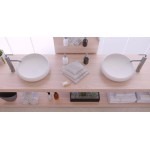 Νιπτήρας ελευθέρας τοποθέτησης 40x40x11,2 από solid surface χωρίς οπή  χωρίς υπερχείλιση, χρώμα: Λευκό επιφάνεια: Ματ Ελευθέρας τοποθέτησης