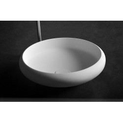Νιπτήρας ελευθέρας τοποθέτησης 40x40x11,2 από solid surface χωρίς οπή  χωρίς υπερχείλιση, χρώμα: Λευκό επιφάνεια: Ματ