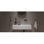 Νιπτήρας επίτοιχος 75x32x15 με 1 γούρνα χωρίς κολώνα χωρίς οπή  από solid surface, χρώμα: Λευκό επιφάνεια: Ματ Επίτοιχοι