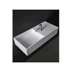 Νιπτήρας επίτοιχος 75x32x15 με 1 γούρνα χωρίς κολώνα χωρίς οπή  από solid surface, χρώμα: Λευκό επιφάνεια: Ματ Επίτοιχοι