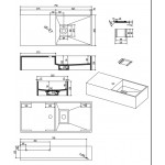 Νιπτήρας επίτοιχος 75x32x15 με 1 γούρνα χωρίς κολώνα χωρίς οπή  από solid surface, χρώμα: Λευκό επιφάνεια: Ματ Επίτοιχοι